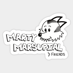 Marty Marsupial head & name Sticker